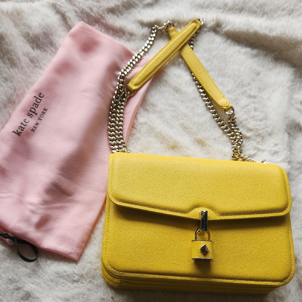 Kate Spade Yellow Chain Strap Shoulder Bag